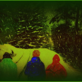 Peinture intitulée "Tombe la neige" par Gérard Pitavy, Œuvre d'art originale, Acrylique