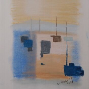 Dessin intitulée "les voiliers" par Gerard Pompee, Œuvre d'art originale, Pastel