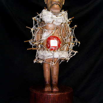 Sculpture intitulée "Kongo Nkisi Nkondi" par Gérard Scordia, Œuvre d'art originale, Pâte polymère