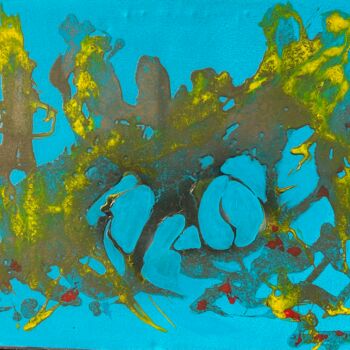 Картина под названием "Sous la mer" - Gérard Thon, Подлинное произведение искусства, Акрил Установлен на Деревянная рама для…