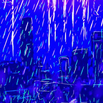 Цифровое искусство под названием "Neon Dreamscapes: U…" - Gerard Yadav, Подлинное произведение искусства, Изображение, сгене…