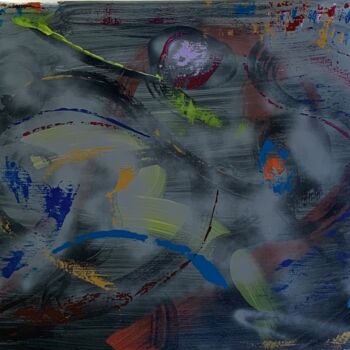 Картина под названием "Sad" - G. Bartist, Подлинное произведение искусства, Акрил Установлен на Деревянная рама для носилок