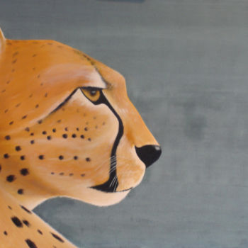 Painting titled "guepard" by Gerard Dugardin, Original Artwork