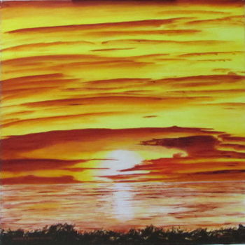 Malerei mit dem Titel "coucher de soleil" von Gerard Dugardin, Original-Kunstwerk