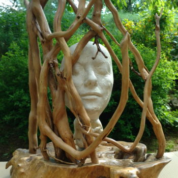 Sculpture titled "MEDUSE" by Gérard Didier, Original Artwork, Wood