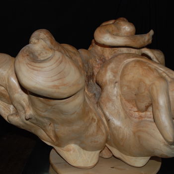Sculpture titled "UNIONS" by Gérard Didier, Original Artwork, Wood