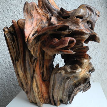 Escultura intitulada "APRES LES XYLOPHAGE…" por Gérard Didier, Obras de arte originais, Madeira
