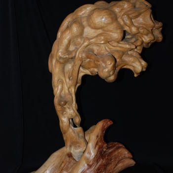 Skulptur mit dem Titel "FRAGILE ?" von Gérard Didier, Original-Kunstwerk, Holz