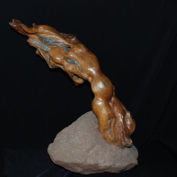 Skulptur mit dem Titel "FUSION" von Gérard Didier, Original-Kunstwerk, Holz