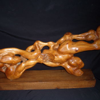 Sculpture titled "TENSION" by Gérard Didier, Original Artwork, Wood