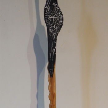 Sculpture titled "Lueur" by Gérard Didier, Original Artwork, Wood