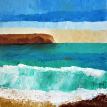 Painting titled "vagues-a-javea-espa…" by Gerard Le Goubey, Original Artwork, Acrylic