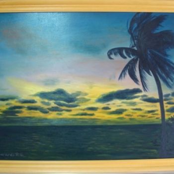 Painting titled "Paisaje Caribeño" by Gerardo Rodriguez Granda, Original Artwork, Oil