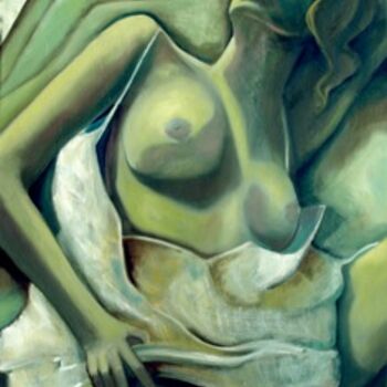 Peinture intitulée "Femme alanguie" par Gérard Simonin, Œuvre d'art originale