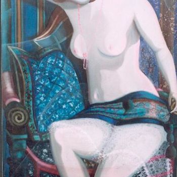 Ζωγραφική με τίτλο "Marissa au fauteuil" από Gérard Simonin, Αυθεντικά έργα τέχνης