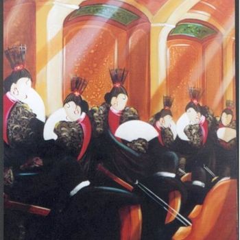 Painting titled "Danseuses et orches…" by Gérard Simonin, Original Artwork