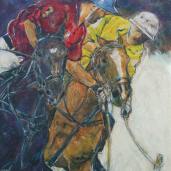 Painting titled "POLO #4" by Gerard Van Velzen, Original Artwork, Acrylic