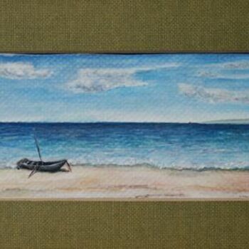 Drawing titled "Boats on the coast" by Elen Gera, Original Artwork