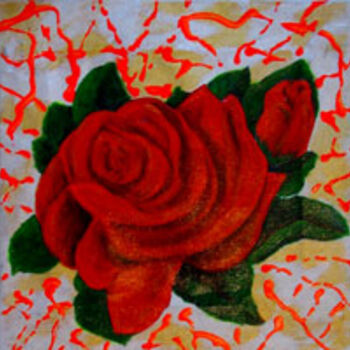 Peinture intitulée "Rose" par Elen Gera, Œuvre d'art originale