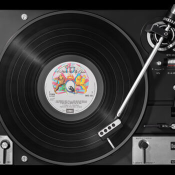 Fotografia intitulada "Vinylography 17 Que…" por Gerd Schaller, Obras de arte originais, Fotografia digital Montado em Alumí…