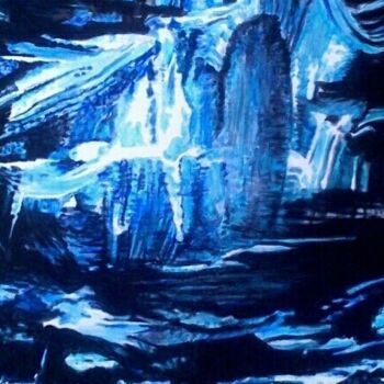 Peinture intitulée "Bleu nuit" par Gerden, Œuvre d'art originale, Huile