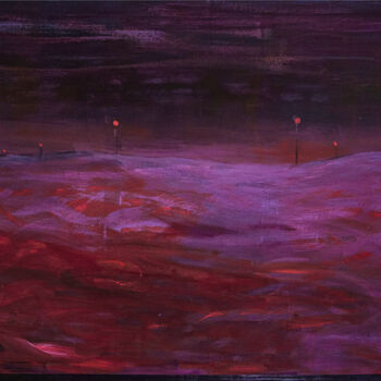 Painting titled "In the death car" by Gergana Balabanova, Original Artwork, Acrylic Mounted on Wood Stretcher frame