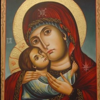Painting titled "Holly Mother with C…" by Gergana Petkova, Original Artwork