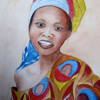 Painting titled "029-couleurs-d-afri…" by Germaine Mauclere, Original Artwork