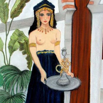 Painting titled "Servante-du-harem.j…" by Germaine Mauclere, Original Artwork, Oil