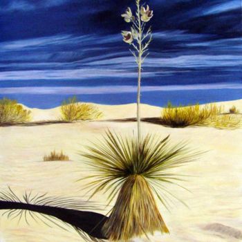 Peinture intitulée "yucca-du-desert.jpg" par Germaine Mauclere, Œuvre d'art originale, Huile