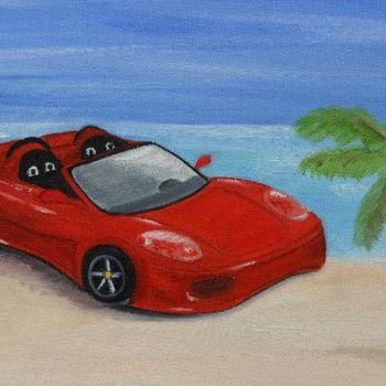 Painting titled "Une Ferrari en Poly…" by Florence Germain, Original Artwork