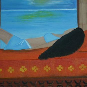 Malerei mit dem Titel "Une nuit en Polynés…" von Florence Germain, Original-Kunstwerk