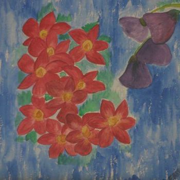 Painting titled "Orchidées" by Florence Germain, Original Artwork