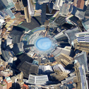 Digital Arts με τίτλο "Manhattan Spin" από Germaneart, Αυθεντικά έργα τέχνης, Κολάζ