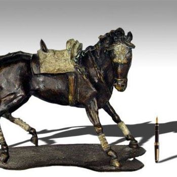 Sculpture titled "Caballo para Bander…" by German Garcia Cardona, Original Artwork