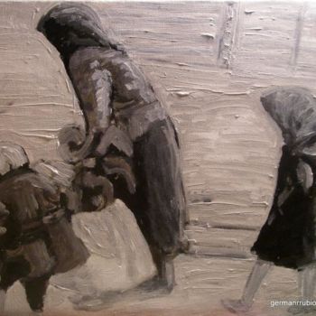 Painting titled "el último tren" by Germanrrubio, Original Artwork, Oil