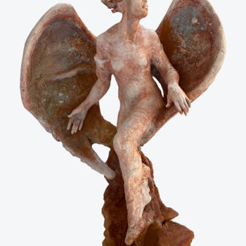 Sculpture intitulée "Angelo" par Mirella Gerosa, Œuvre d'art originale, Terre cuite