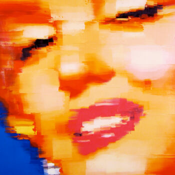 Schilderij getiteld "Blondie #2" door Gerry Chapleski, Origineel Kunstwerk, Olie Gemonteerd op Frame voor houten brancard