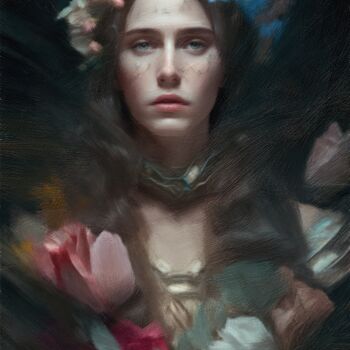 Arts numériques intitulée "Flora Goddess of Fl…" par Gerry Martinez, Œuvre d'art originale, Image générée par l'IA