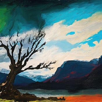 Arts numériques intitulée "Everest Lake" par Gerry Martinez, Œuvre d'art originale, Peinture numérique