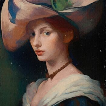 Artes digitais intitulada "Woman with a Hat" por Gerry Martinez, Obras de arte originais, Pintura digital