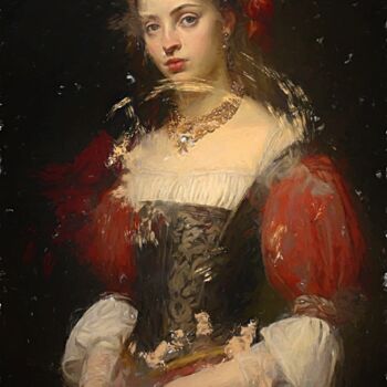 Digital Arts titled "Portrait Of Lady X…" by Gerry Martinez, Original Artwork, Digital Painting