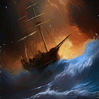 Arts numériques intitulée "The Slave Ship" par Gerry Martinez, Œuvre d'art originale, Peinture numérique