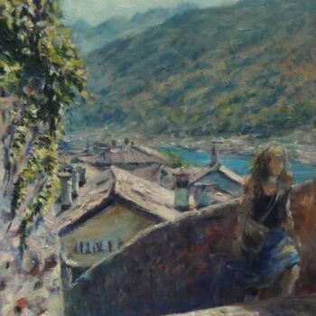 Malerei mit dem Titel "Rooftops" von Gerry Miller, Original-Kunstwerk, Öl