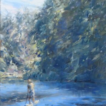 Painting titled ""SUP-PING, Brandenb…" by Gerry Miller, Original Artwork, Oil