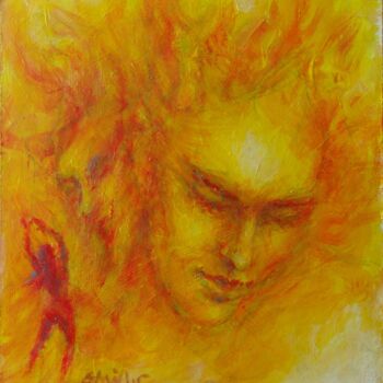 Schilderij getiteld "You are Fire" door Gerry Miller, Origineel Kunstwerk, Acryl