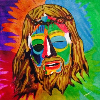 绘画 标题为“Cristo del color” 由Juan Magan, 原创艺术品, 丙烯