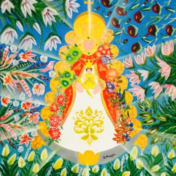 Peinture intitulée "Aparición floral" par Juan Magan, Œuvre d'art originale, Acrylique