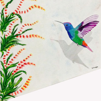 Ζωγραφική με τίτλο "Sombra colibrí" από Juan Magan, Αυθεντικά έργα τέχνης, Ακρυλικό