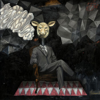 Pittura intitolato "ANIMAL PODCAST" da Gevorg Sinanyan, Opera d'arte originale, Olio